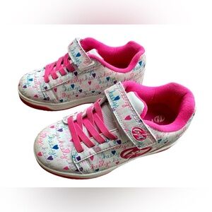 Heelys Dual sneakers with wheels size 3 youth white pink gift for girl summer